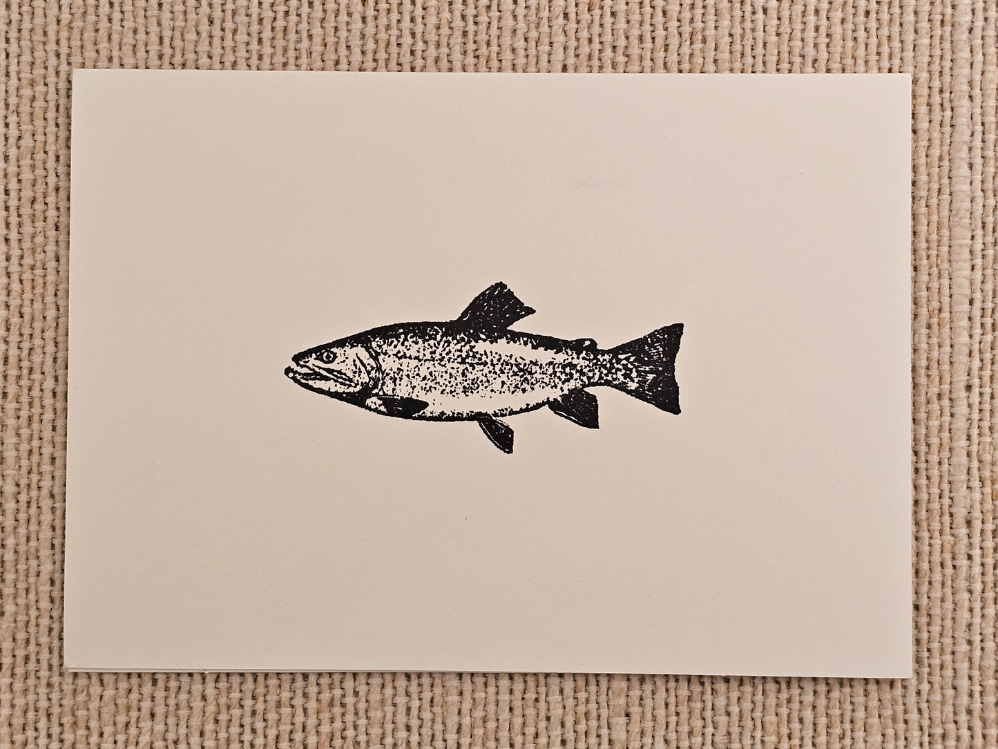 Trout Fish Cards 5/pk - Black Stamped