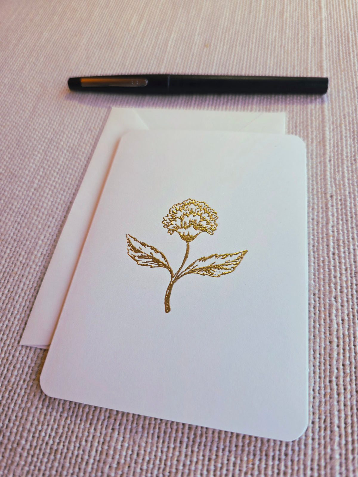 Wildflower Cards 5/pk - Gold Embossed