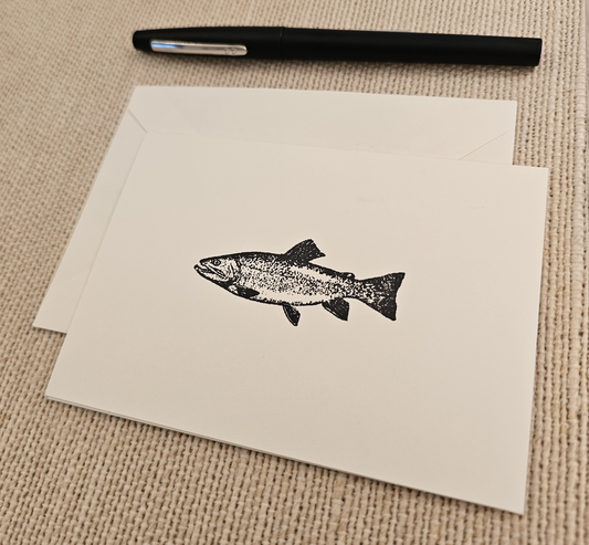 Trout Fish Cards 5/pk - Black Stamped