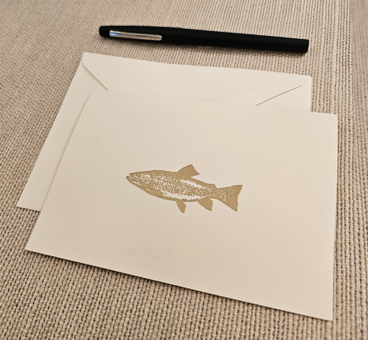 Trout Fish Cards 5/pk - Gold Embossed