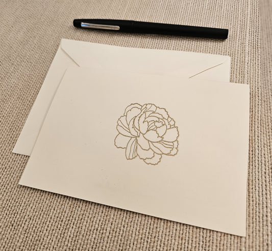 Rose Blossom Cards 5/pk - Gold Embossed