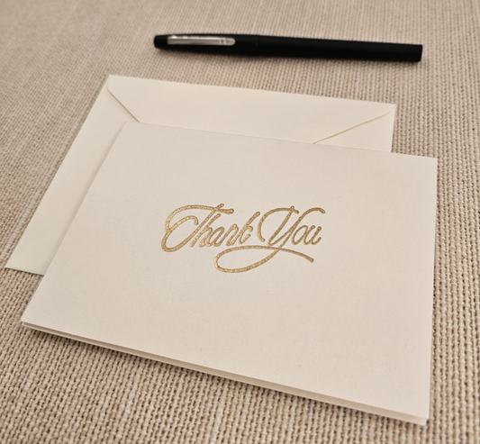Thank You Cards 5/pk - Gold Embossed