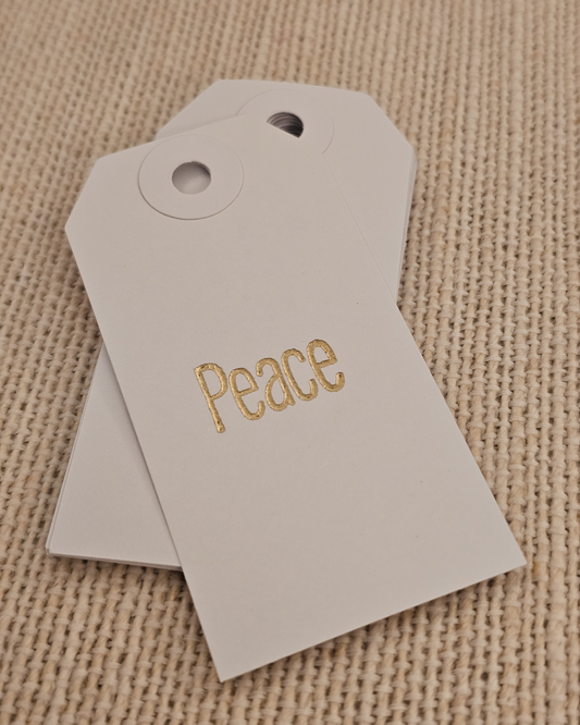 Peace Tags 10/pk - Gold Embossed