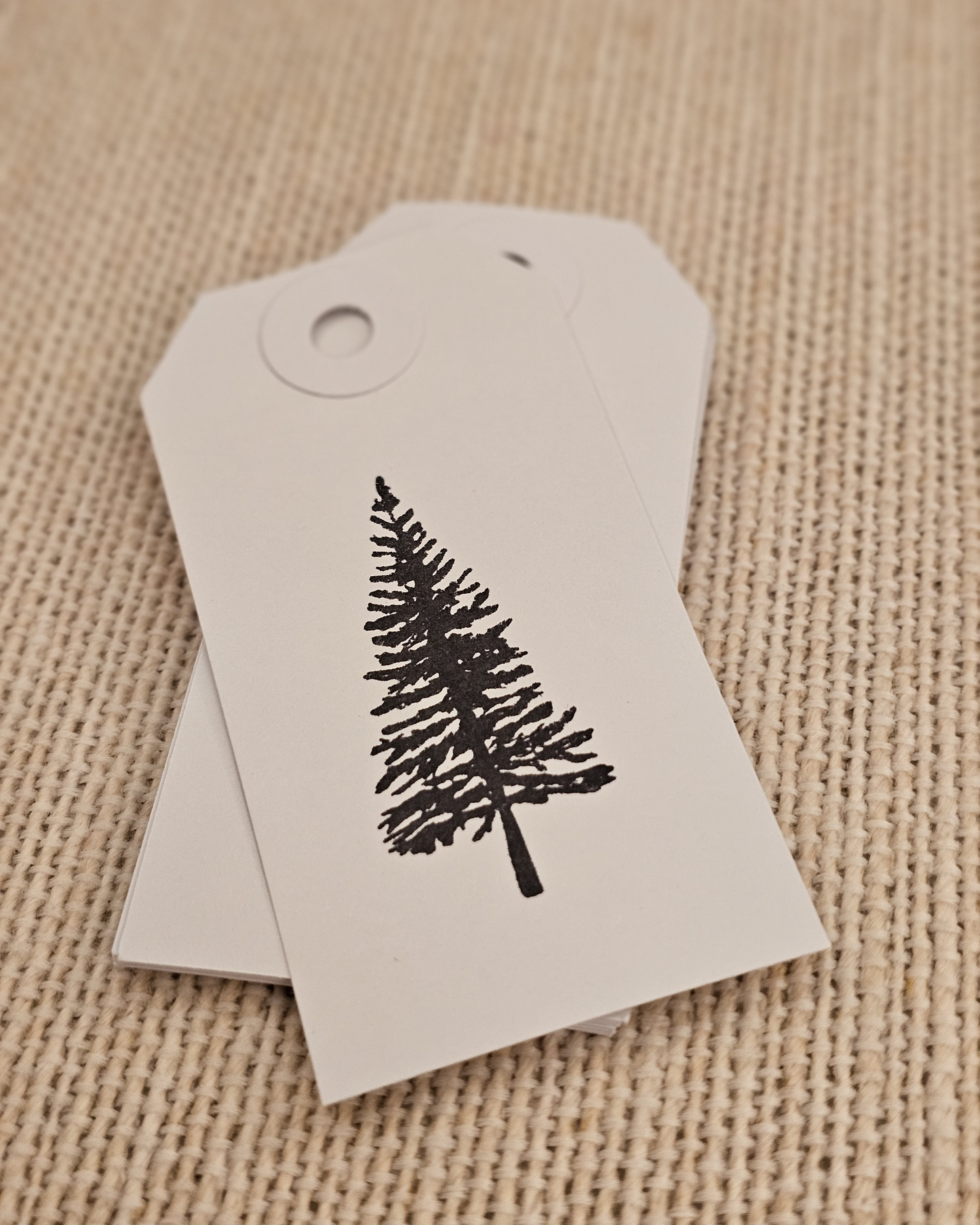 Tree Tags 10/pk - Black Stamped