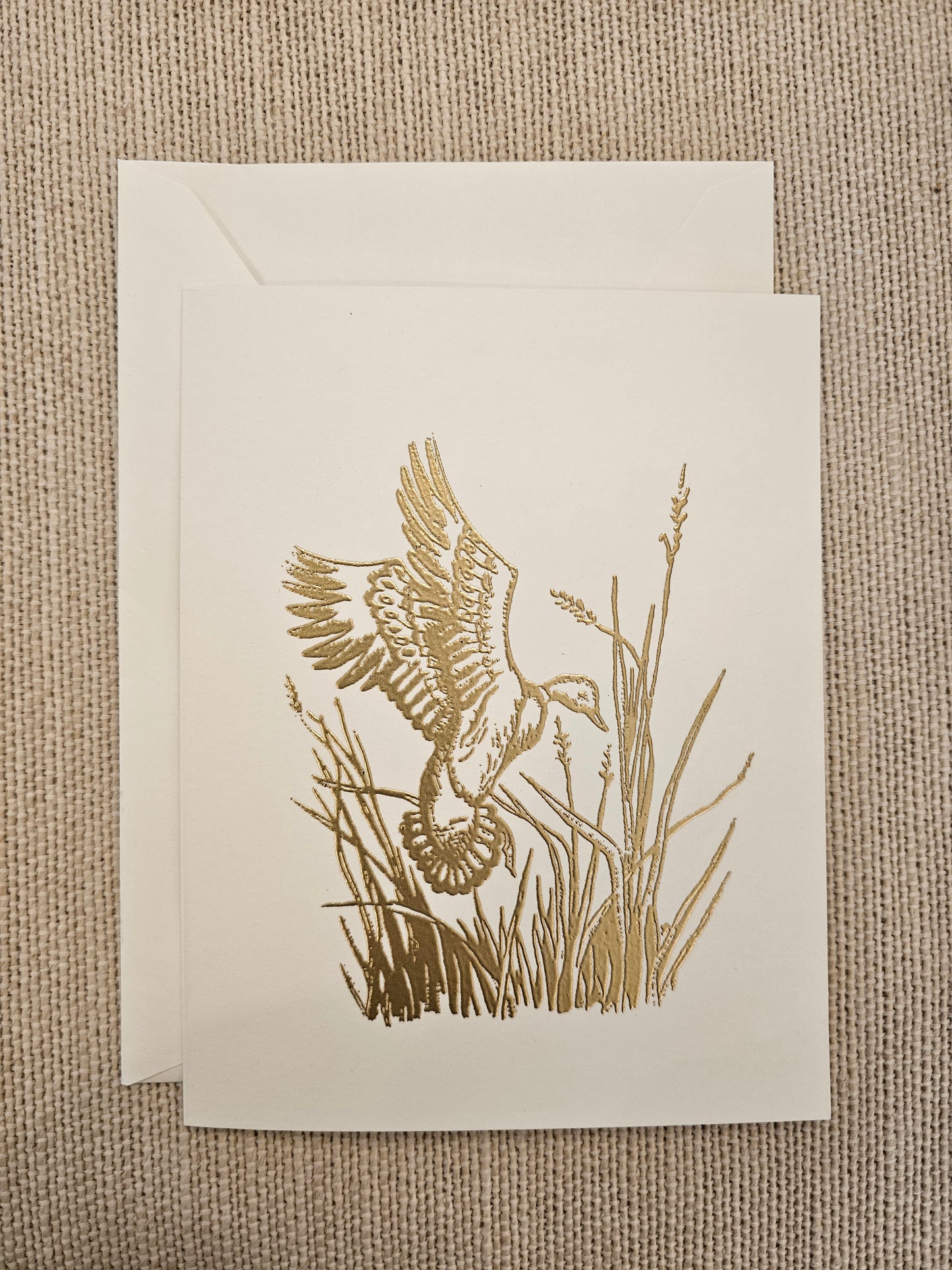 Duck Reeds Card Single/pk - Gold Embossed