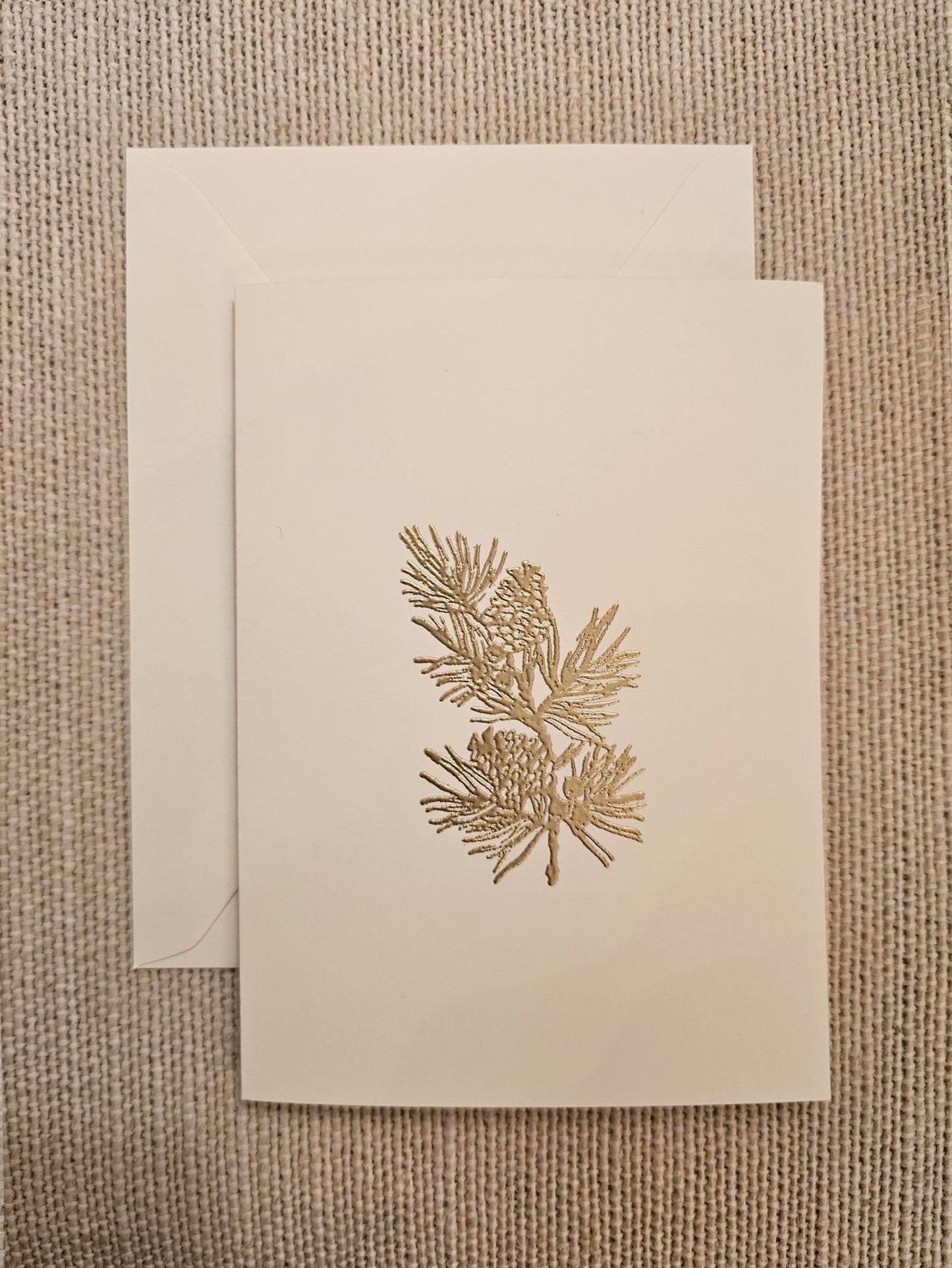 Pinecone Cards 5/pk - Gold Embossed