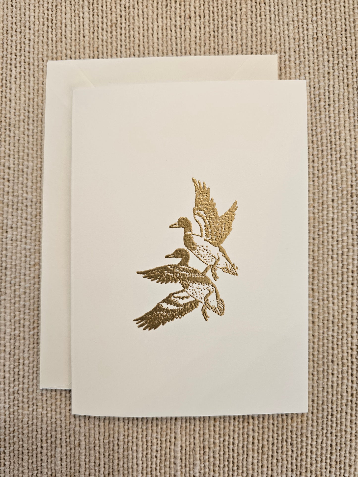Duck Duo Cards 5/pk - Gold Embossed