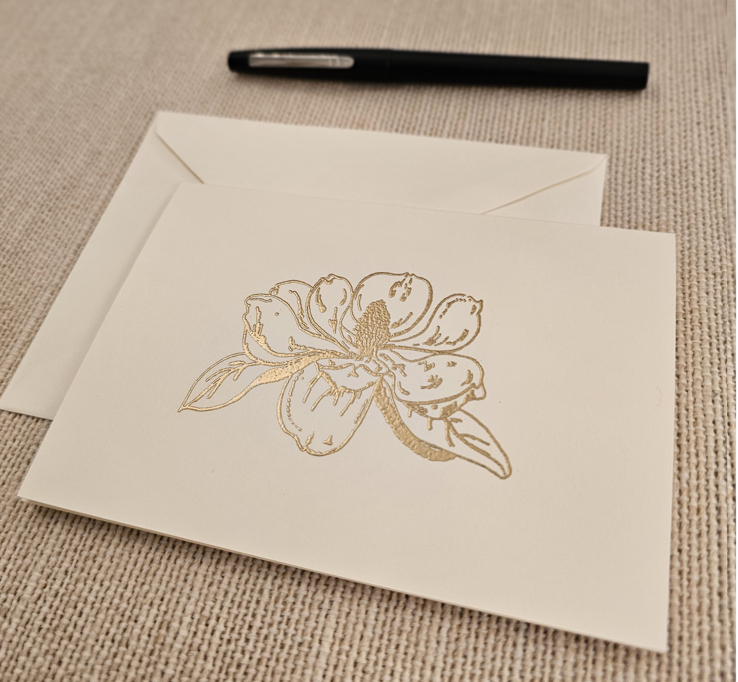 Magnolia Cards 5/pk - Gold Embossed