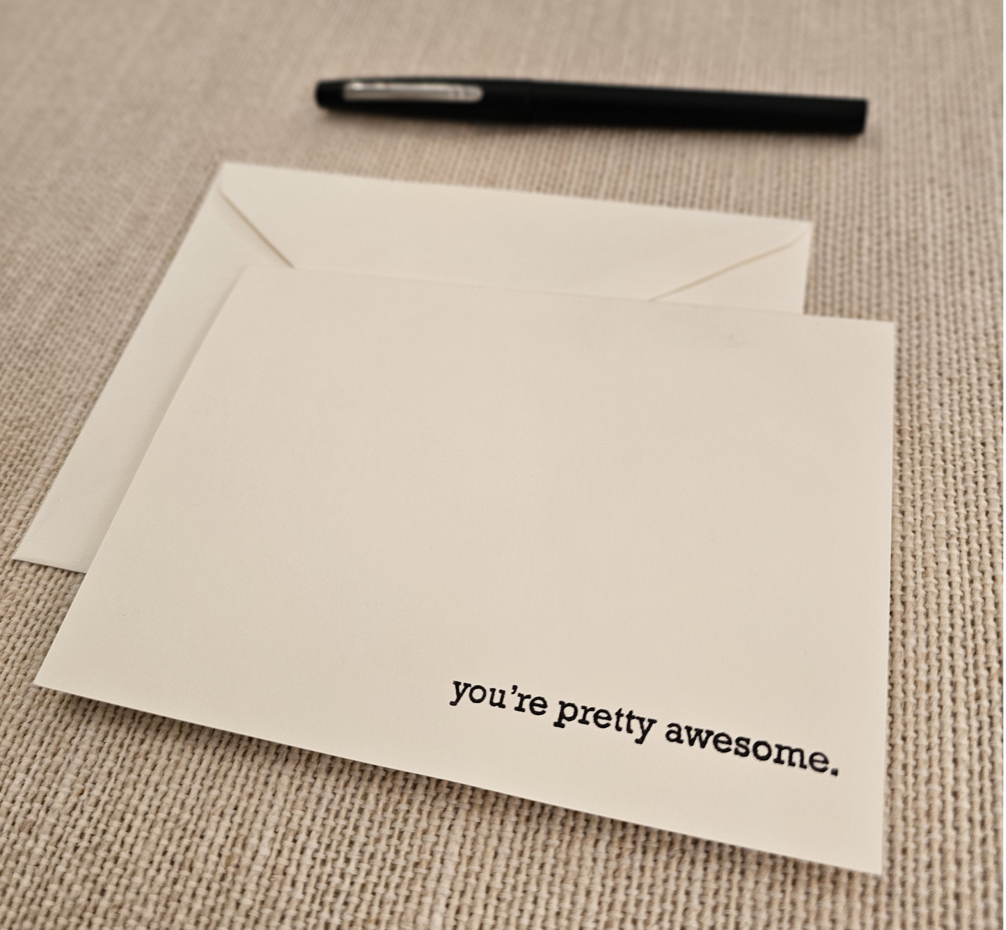 You're Pretty Awesome Cards 5/pk - Black Stamped