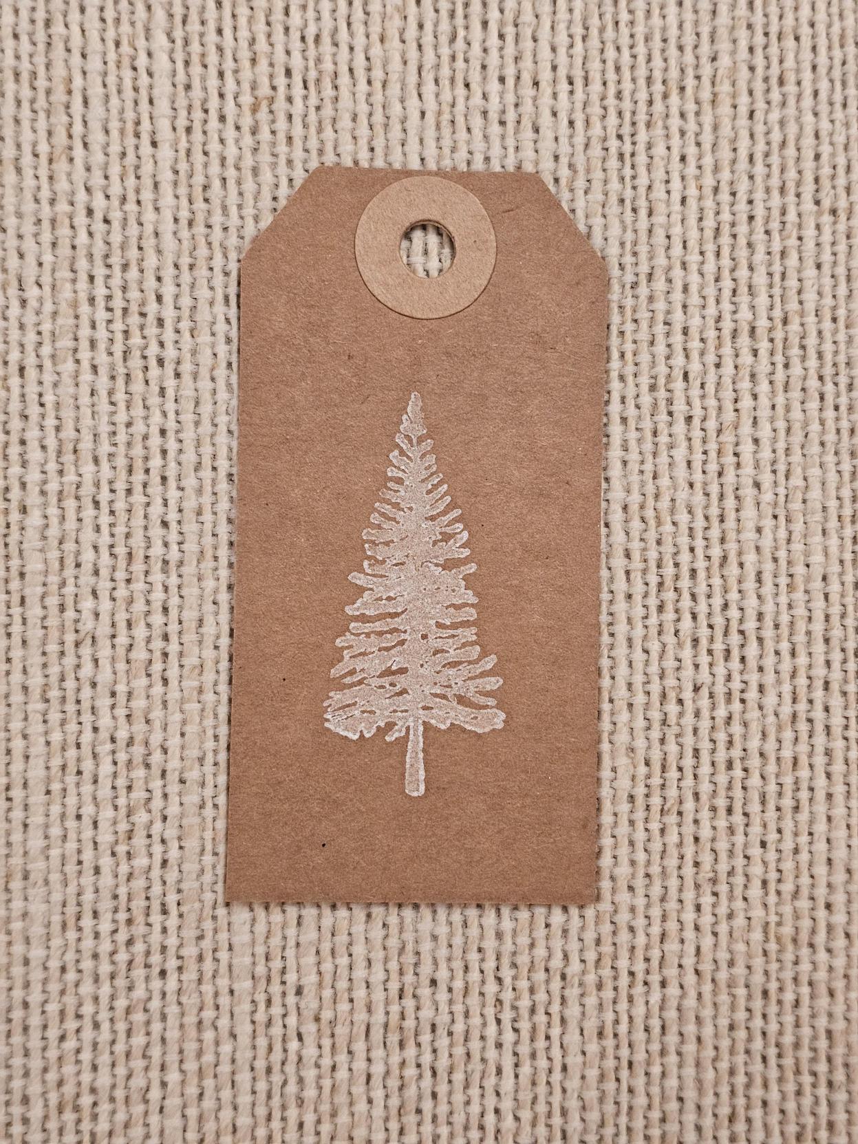 Tree Tags 5/pk - White Stamped