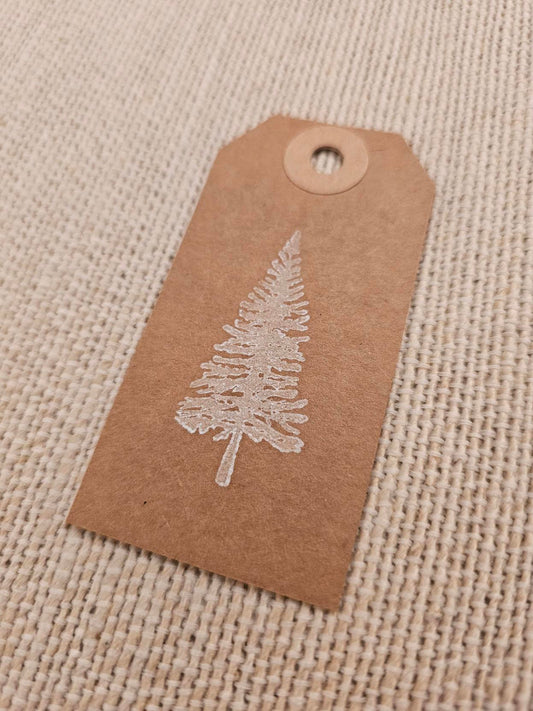 Tree Tags 5/pk - White Stamped