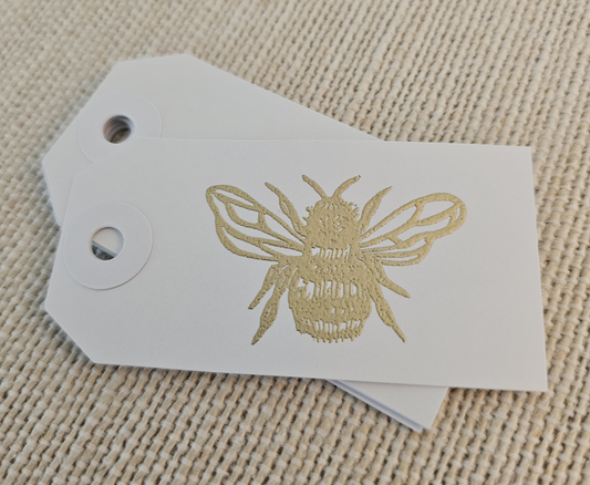 QueenBEE Tags 5/pk - Gold Embossed