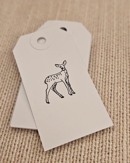 Deer Tags 10/pk - Black Stamped