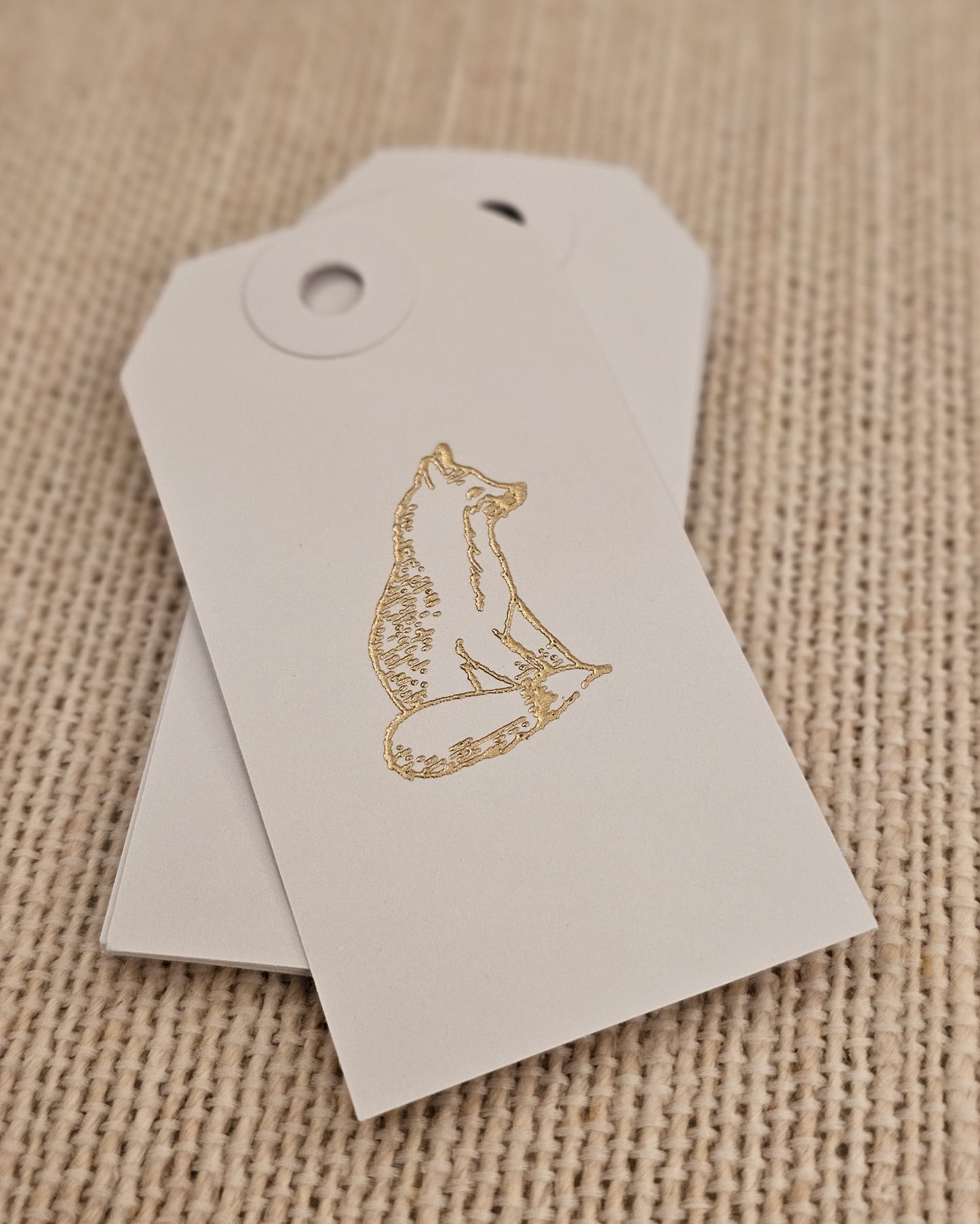 Fox Tags 10/pk - Gold Embossed