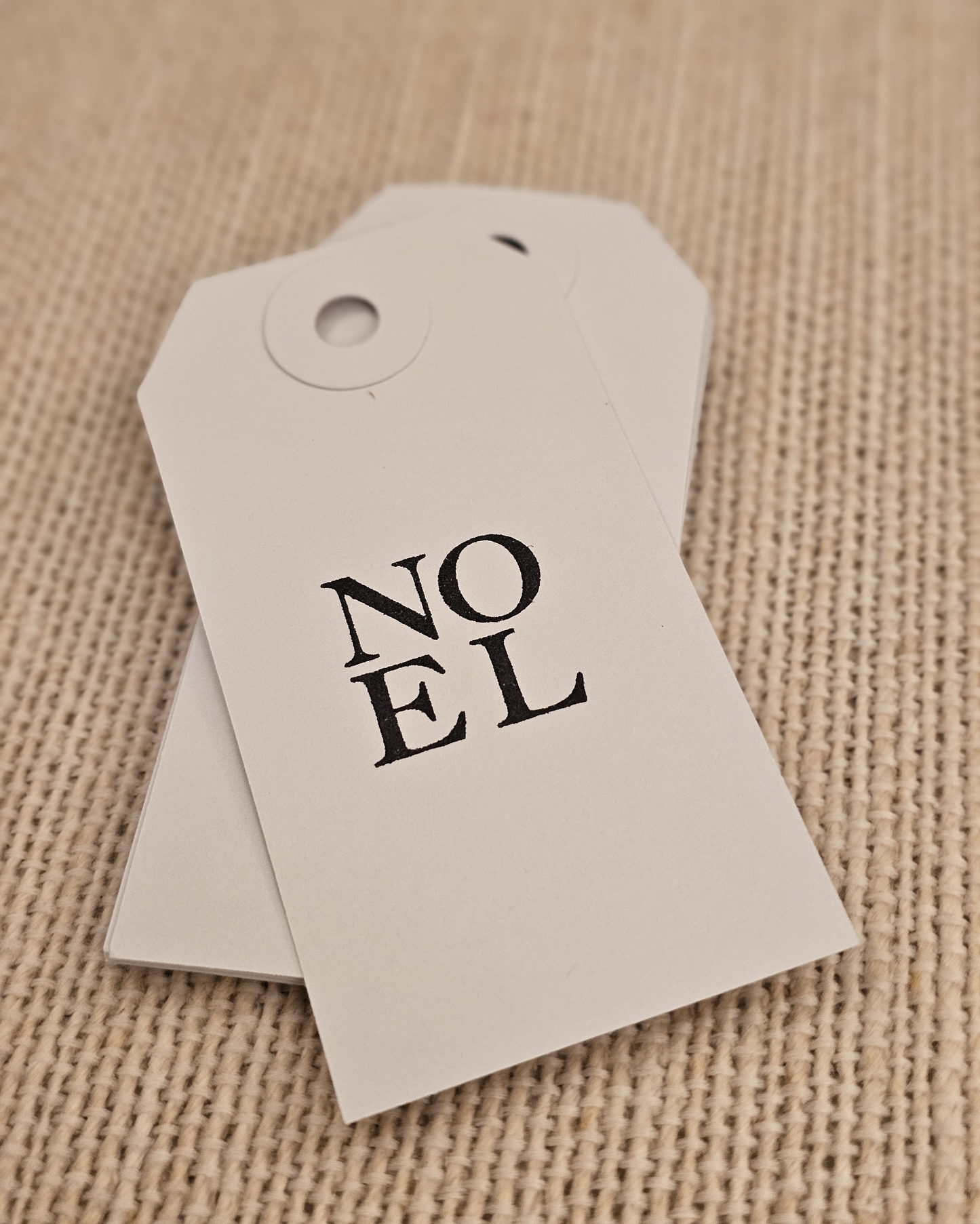 Noel Tags 10/pk - Black Stamped