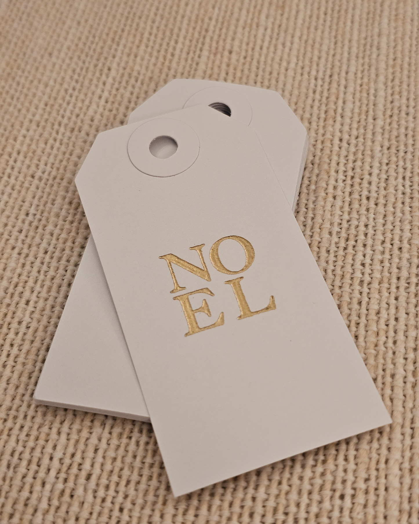 Noel Tags 10/pk - Gold Embossed