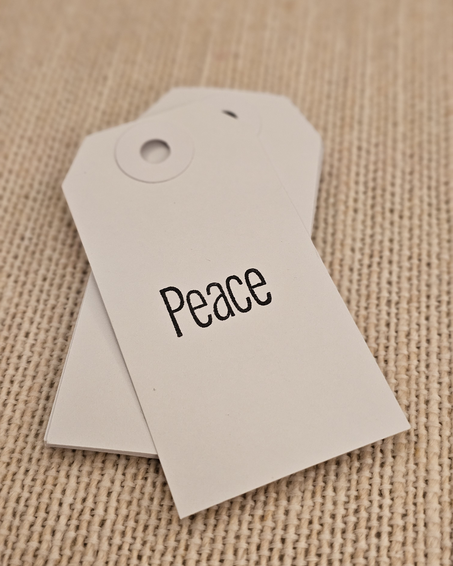 Peace Tags 10/pk - Black Stamped