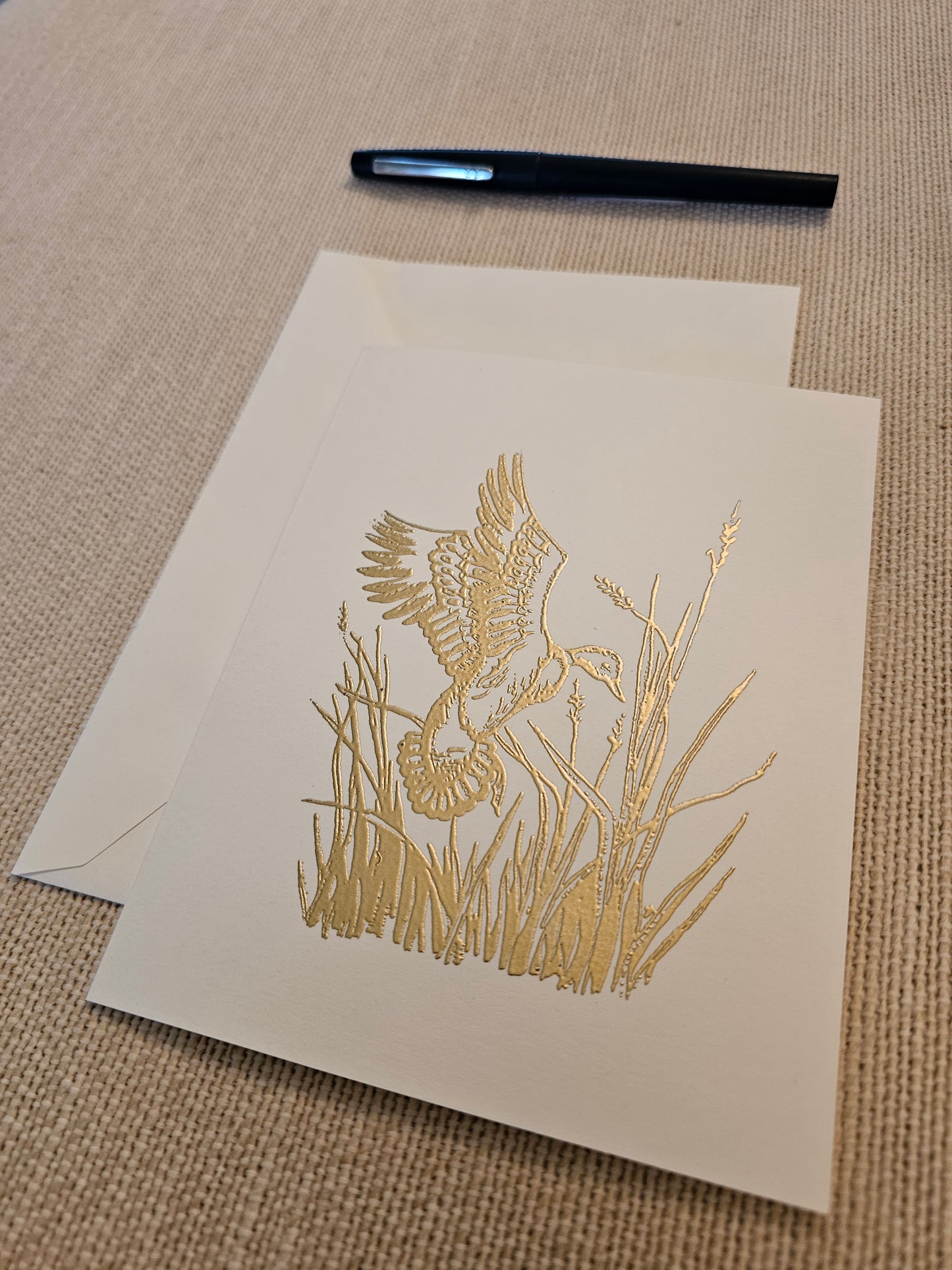 Duck Reeds Card Single/pk - Gold Embossed