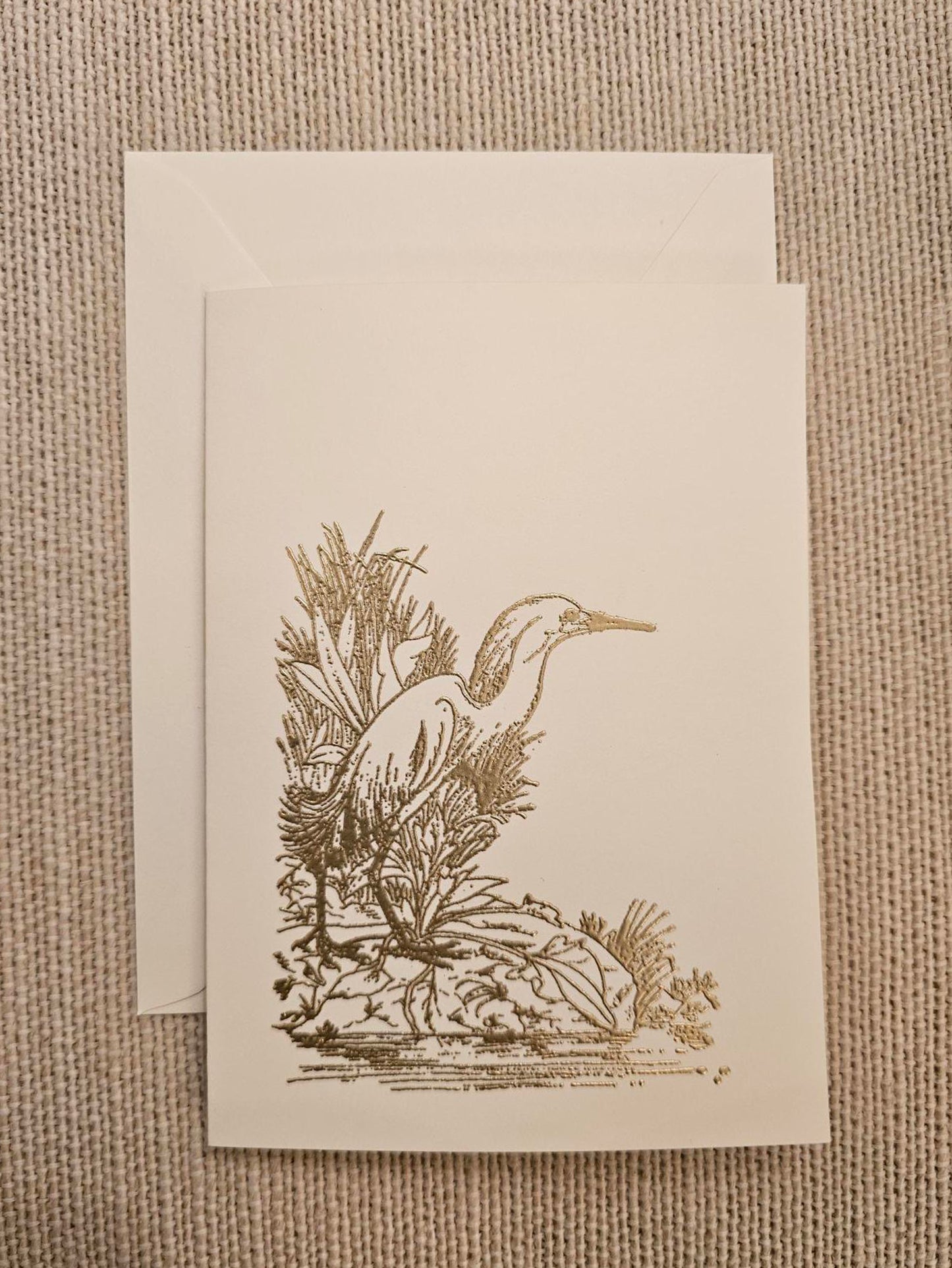 Crane Cards 5/pk - Gold Embossed