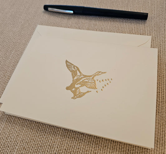 Duck Vee Cards 5/pk - Gold Embossed