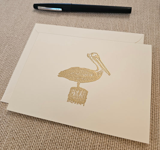 Pelican Cards 5/pk - Gold Embossed