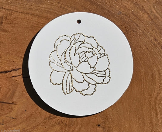 Rose Tags 5/pk - Gold Embossed Round 3"