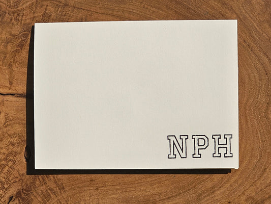 Personalized Monogram Cards 5/pk - Black Stamped